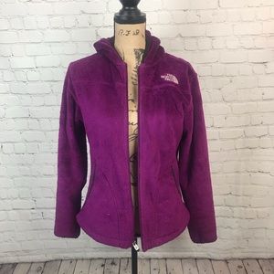 [North Face] Purple Fuzzy Zip Up Jacket